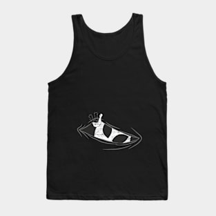 Funny Cute Visitor Alien Looks Out Of Belly Tank Top